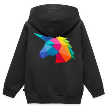 Unicorn minimalist in rainbow colours - Kids Premium Organic Zip-up Hoodie - black - Back - AI Model Kid Male (0cm)