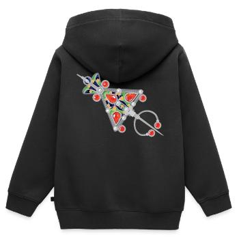Bijoux kabyle - Sweat Premium à capuche zippé enfant bio - noir - Dos - AI Model Kid Male (0cm)
