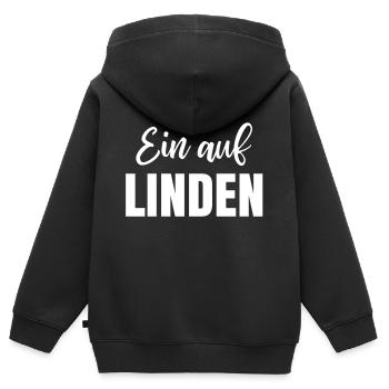 Ein auf LINDEN - Hannover Alternativer Stadtteil - Kinder Premium Organic Zip Hoodie - Schwarz - Hinten - AI Model Kid Male (0cm)