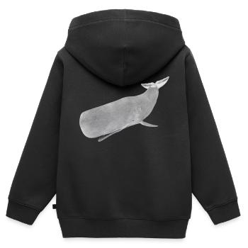 Pottwal, Wal, Walfisch - Kinder Premium Organic Zip Hoodie - Schwarz - Hinten - AI Model Kid Male (0cm)