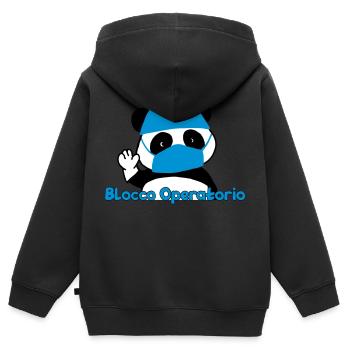 Bloc d'exploitation Panda - Sweat Premium à capuche zippé enfant bio - noir - Dos - AI Model Kid Male (0cm)