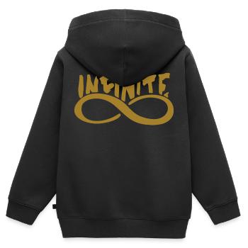 Infini - Sweat Premium à capuche zippé enfant bio - noir - Dos - AI Model Kid Male (0cm)