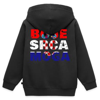 Croatia Croatian Flag - Kids Premium Organic Zip-up Hoodie - black - Back - AI Model Kid Male (0cm)