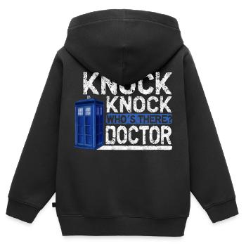 Doctor Médecin Médecine Urologiste Doc ORL cadeau femme - Sweat Premium à capuche zippé enfant bio - noir - Dos - AI Model Kid Male (0cm)