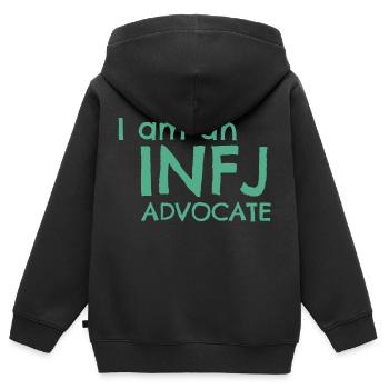 16 Persönlichkeiten - INFJ Advocate - Kinder Premium Organic Zip Hoodie - Schwarz - Hinten - AI Model Kid Male (0cm)