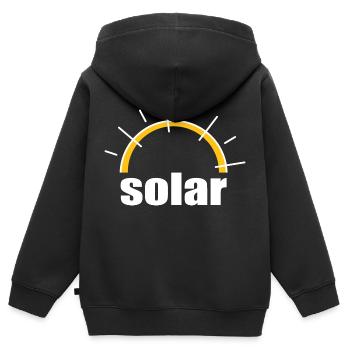 Énergie solaire - Énergies renouvelables - Soleil - Sweat Premium à capuche zippé enfant bio - noir - Dos - AI Model Kid Male (0cm)