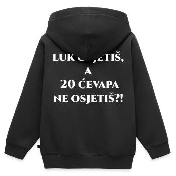 Luk osjetis I Balkan Dicta - Sweat Premium à capuche zippé enfant bio - noir - Dos - AI Model Kid Male (0cm)