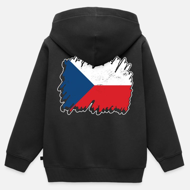 Design tchèque pour les fans tchèques - Sweat Premium à capuche zippé enfant bio - noir