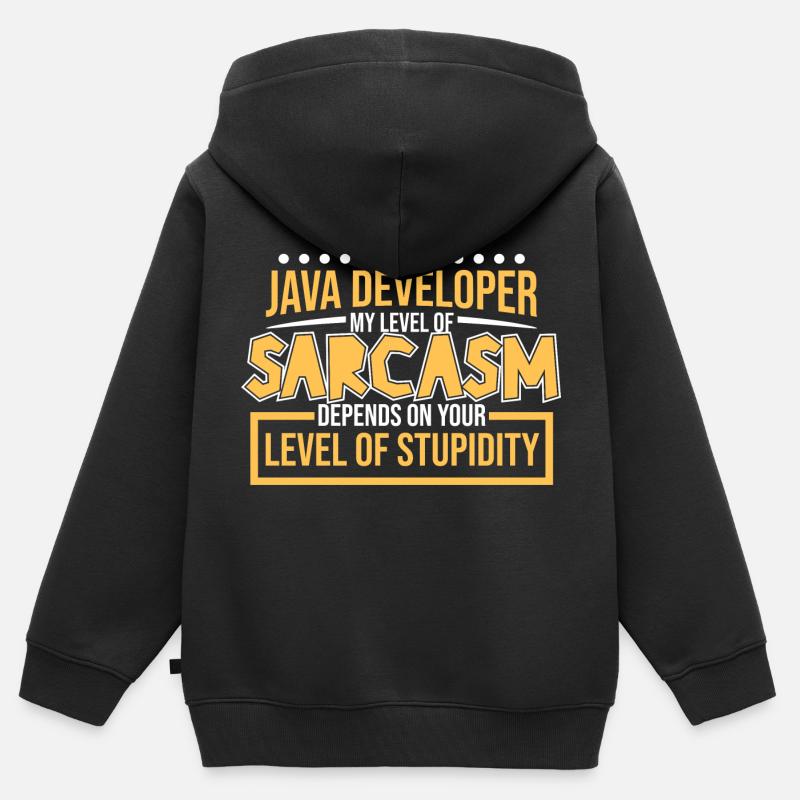 Java Developer - Kids Premium Organic Zip-up Hoodie - black