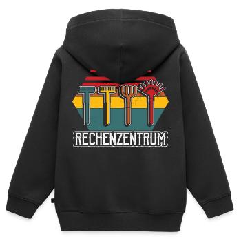 Garten Rechenzentrum - Kinder Premium Organic Zip Hoodie - Schwarz - Hinten - AI Model Kid Male (0cm)