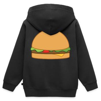 hamburger - Sweat Premium à capuche zippé enfant bio - noir - Dos - AI Model Kid Male (0cm)