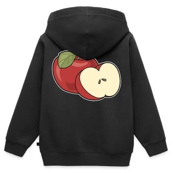 Apfel - Kinder Premium Organic Zip Hoodie - Schwarz - Hinten - AI Model Kid Male (0cm)