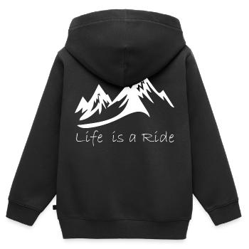 Snowboard Snowboarder - Sweat Premium à capuche zippé enfant bio - noir - Dos - AI Model Kid Male (0cm)
