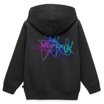 Krakel - Kinder Premium Organic Zip Hoodie - Schwarz - Hinten - AI Model Kid Male (0cm)