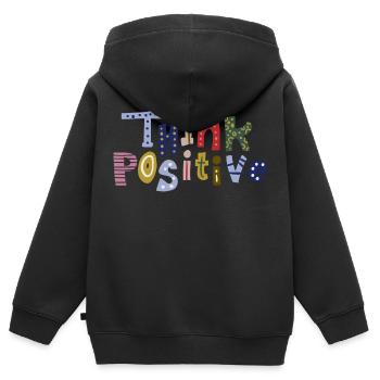 Positiv denken - Kinder Premium Organic Zip Hoodie - Schwarz - Hinten - AI Model Kid Male (0cm)