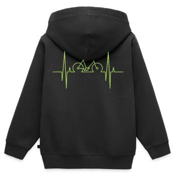 Electro vélo - Sweat Premium à capuche zippé enfant bio - noir - Dos - AI Model Kid Male (0cm)