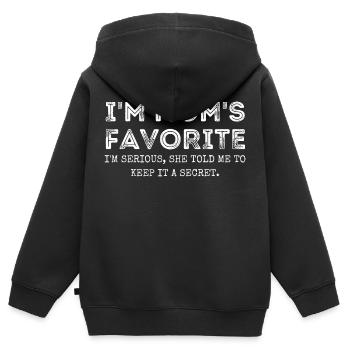 Favorite Child - Kids Premium Organic Zip-up Hoodie - black - Back - AI Model Kid Male (0cm)