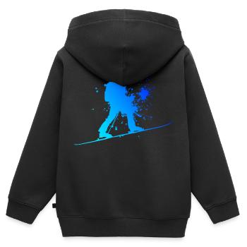 Damen Ski Mountaineering Ski Tour Ski Ski Touring - Kinder Premium Organic Zip Hoodie - Schwarz - Hinten - AI Model Kid Male (0cm)