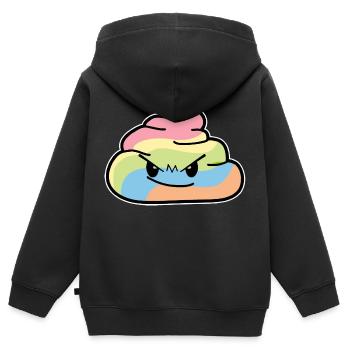 Regenbogen Haufen - Poo grummelige Kacke - Kinder Premium Organic Zip Hoodie - Schwarz - Hinten - AI Model Kid Male (0cm)
