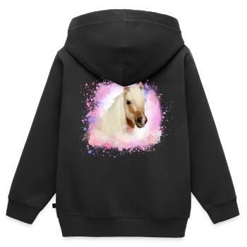 pony, pink, shettland,horse,pony,white pony - Kids Premium Organic Zip-up Hoodie - black - Back - AI Model Kid Male (0cm)