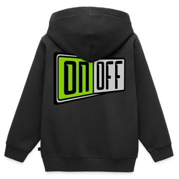 On Off Switch - Kids Premium Organic Zip-up Hoodie - black - Back - AI Model Kid Male (0cm)