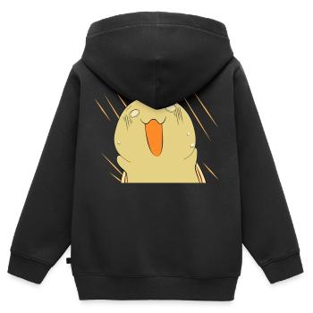 Sanmah Schildkröte erschrocken - Kinder Premium Organic Zip Hoodie - Schwarz - Hinten - AI Model Kid Male (0cm)