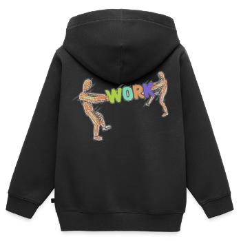 Work Work Worker Worker Occupation - Kids Premium Organic Zip-up Hoodie - black - Back - AI Model Kid Male (0cm)