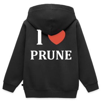 i love Prune - Sweat Premium à capuche zippé enfant bio - noir - Dos - AI Model Kid Male (0cm)