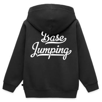 Base Jumping - Kinder Premium Organic Zip Hoodie - Schwarz - Hinten - AI Model Kid Male (0cm)