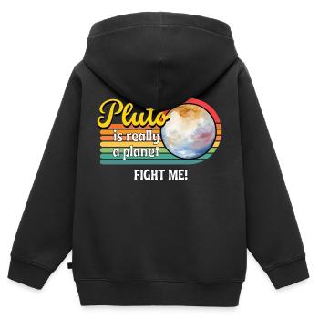 Faisons de Pluton une planète à nouveau - c’est ce qu’est Pluton. - Sweat Premium à capuche zippé enfant bio - noir - Dos - AI Model Kid Male (0cm)