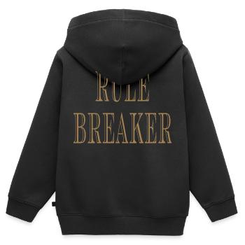 Rule Maker Rule Breaker - Kids Premium Organic Zip-up Hoodie - black - Back - AI Model Kid Male (0cm)