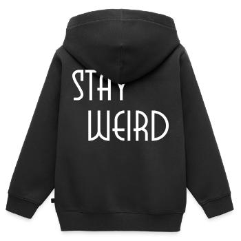 rester bizarre - Sweat Premium à capuche zippé enfant bio - noir - Dos - AI Model Kid Male (0cm)