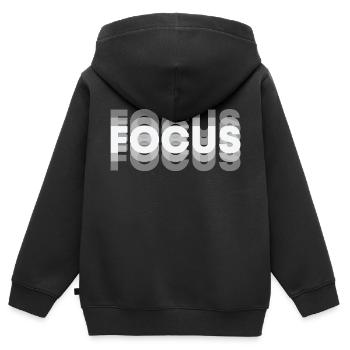 FOCUS SHADOW - Kids Premium Organic Zip-up Hoodie - black - Back - AI Model Kid Male (0cm)
