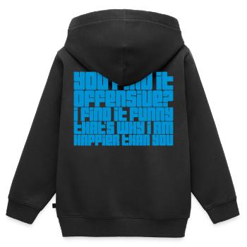 You find it offensive - Kinder Premium Organic Zip Hoodie - Schwarz - Hinten - AI Model Kid Male (0cm)