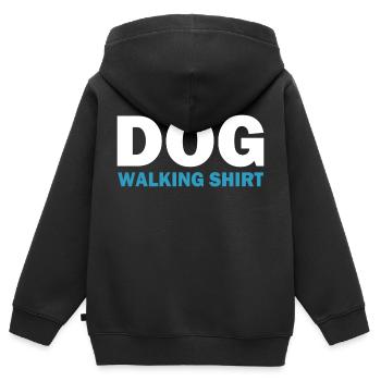 Dog walking - Kids Premium Organic Zip-up Hoodie - black - Back - AI Model Kid Male (0cm)