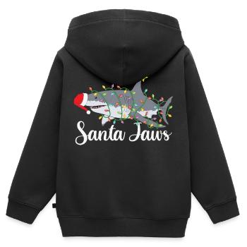Funny Santa Claus pun Santa Jaws Xmas - Kids Premium Organic Zip-up Hoodie - black - Back - AI Model Kid Male (0cm)