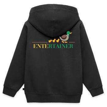 bauernhof ente entertain me thug duck life fun - Kinder Premium Organic Zip Hoodie - Schwarz - Hinten - AI Model Kid Male (0cm)