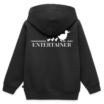 landleben entertainer bauernhof ente dorfleben - Kinder Premium Organic Zip Hoodie - Schwarz - Hinten - AI Model Kid Male (0cm)