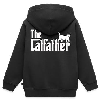 Propriétaire de chat Ami Chats Papa Parodie Chats - Sweat Premium à capuche zippé enfant bio - noir - Dos - AI Model Kid Male (0cm)