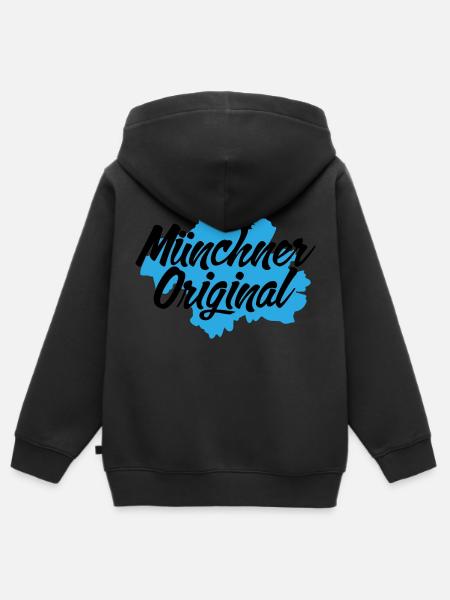 Münchner Original - Kinder Premium Organic Zip Hoodie - Schwarz