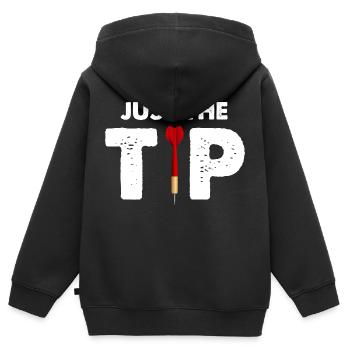 just the tip Design for a dart enthusiast - Kids Premium Organic Zip-up Hoodie - black - Back - AI Model Kid Male (0cm)