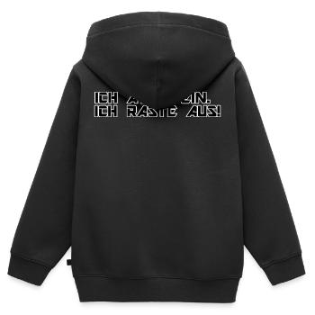 Ich atme ein. Ich raste aus! - Kinder Premium Organic Zip Hoodie - Schwarz - Hinten - AI Model Kid Male (0cm)