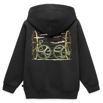 Bicycle portal black hole - Kids Premium Organic Zip-up Hoodie - black - Back - AI Model Kid Male (0cm)