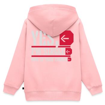 célibataire maintenant votre chance - Sweat Premium à capuche zippé enfant bio - rose - Dos - AI Model Kid Female (0cm)
