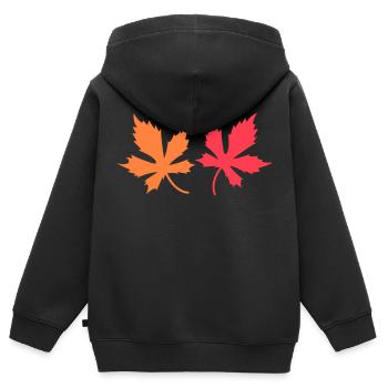 Feuilles - Sweat Premium à capuche zippé enfant bio - noir - Dos - AI Model Kid Male (0cm)
