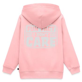 I dont care fact - Kinder Premium Organic Zip Hoodie - Rosa - Hinten - AI Model Kid Female (0cm)