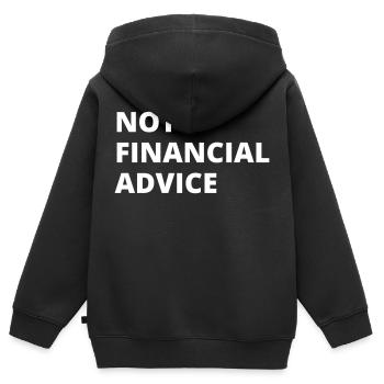 Keine Finanzberatung - Kinder Premium Organic Zip Hoodie - Schwarz - Hinten - AI Model Kid Male (0cm)