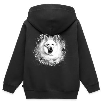 weisser schäferhund ,schäferhund ,weiß,hund - Kinder Premium Organic Zip Hoodie - Schwarz - Hinten - AI Model Kid Male (0cm)