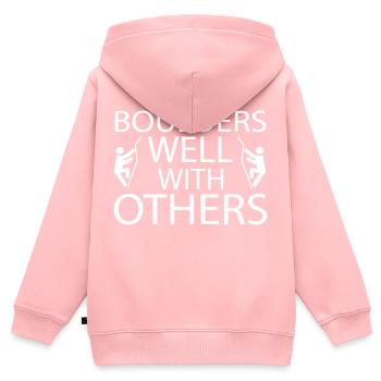 boulders - Kinder Premium Organic Zip Hoodie - Rosa - Hinten - AI Model Kid Female (0cm)