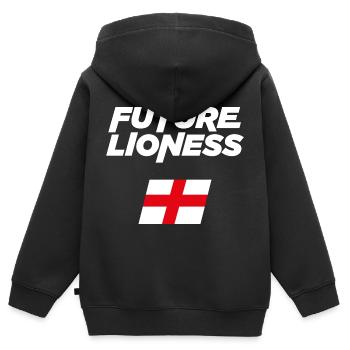 Zukünftige Löwin - Kinder Premium Organic Zip Hoodie - Schwarz - Hinten - AI Model Kid Male (0cm)